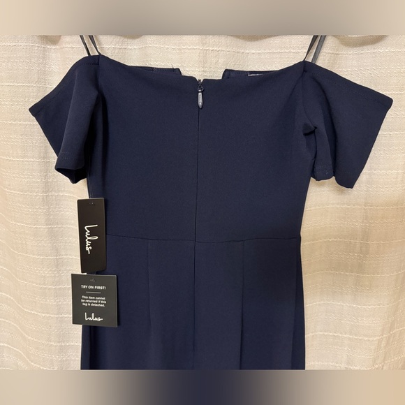 Lulus Lynne Navy Blue Off-the-Shoulder Maxi Dress, XS - Picture 7 of 16